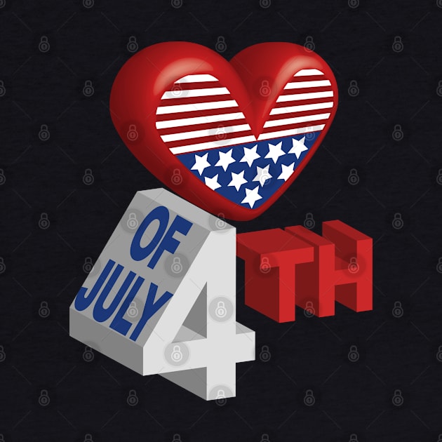 4th Of July 3D Art by Designoholic